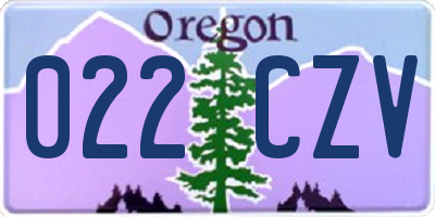OR license plate 022CZV