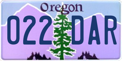 OR license plate 022DAR