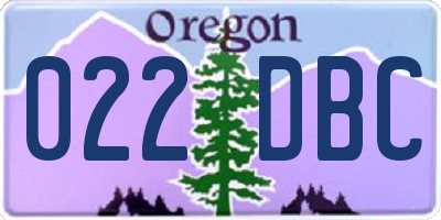 OR license plate 022DBC