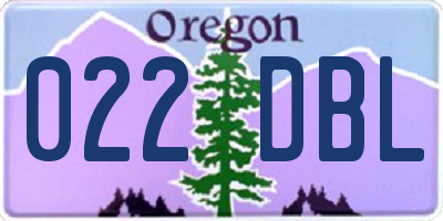 OR license plate 022DBL