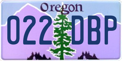 OR license plate 022DBP