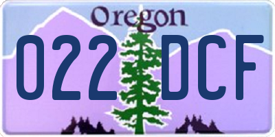 OR license plate 022DCF