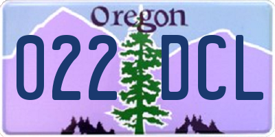 OR license plate 022DCL