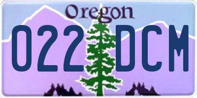 OR license plate 022DCM