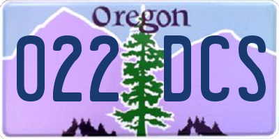 OR license plate 022DCS