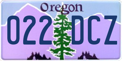OR license plate 022DCZ