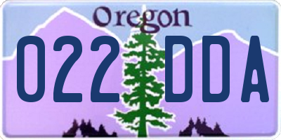 OR license plate 022DDA