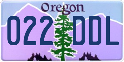 OR license plate 022DDL