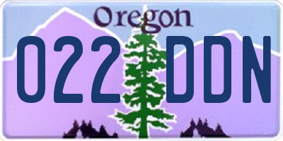 OR license plate 022DDN