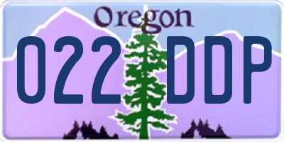 OR license plate 022DDP
