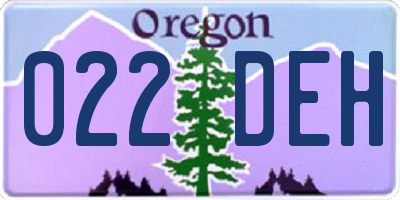 OR license plate 022DEH