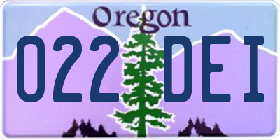 OR license plate 022DEI