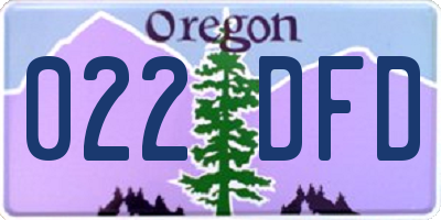 OR license plate 022DFD