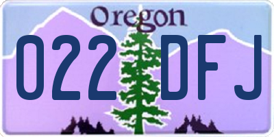OR license plate 022DFJ