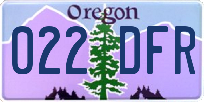OR license plate 022DFR