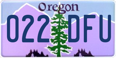 OR license plate 022DFU