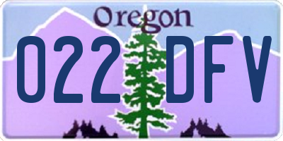 OR license plate 022DFV