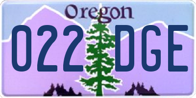 OR license plate 022DGE