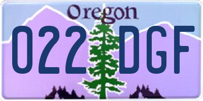 OR license plate 022DGF