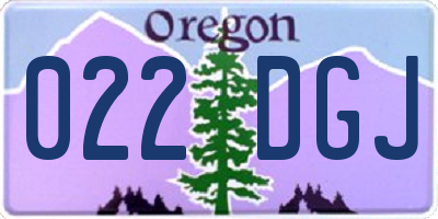 OR license plate 022DGJ