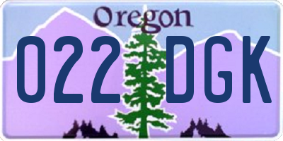OR license plate 022DGK