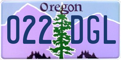 OR license plate 022DGL