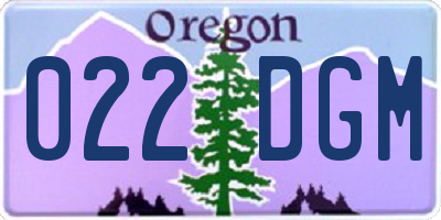 OR license plate 022DGM