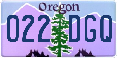 OR license plate 022DGQ