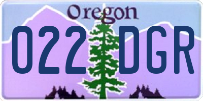 OR license plate 022DGR