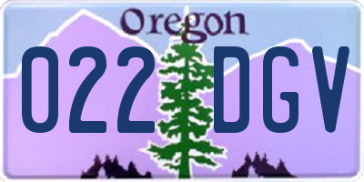 OR license plate 022DGV