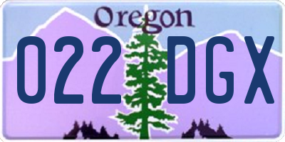 OR license plate 022DGX