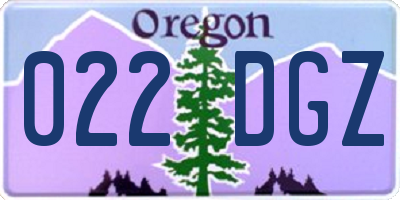 OR license plate 022DGZ
