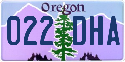 OR license plate 022DHA