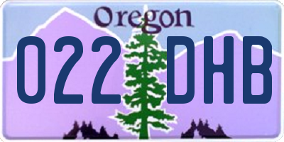 OR license plate 022DHB