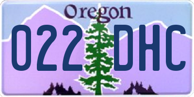 OR license plate 022DHC