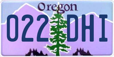 OR license plate 022DHI