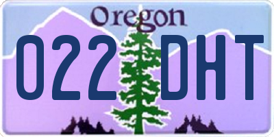 OR license plate 022DHT