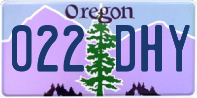 OR license plate 022DHY