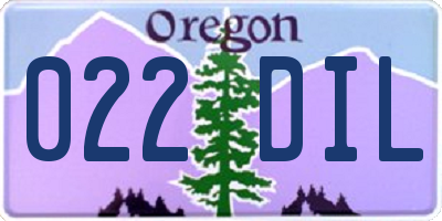 OR license plate 022DIL