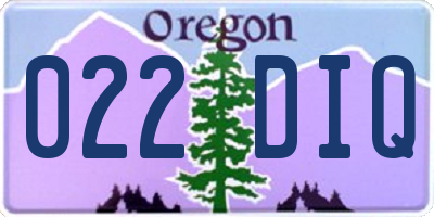OR license plate 022DIQ