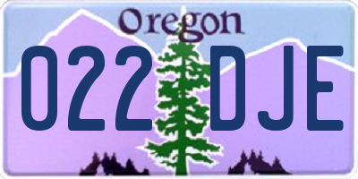 OR license plate 022DJE