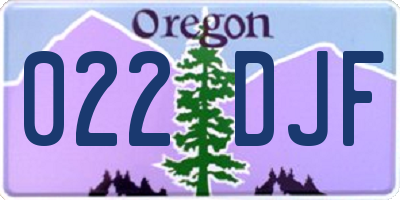 OR license plate 022DJF