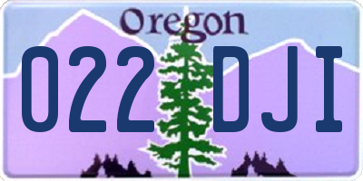 OR license plate 022DJI