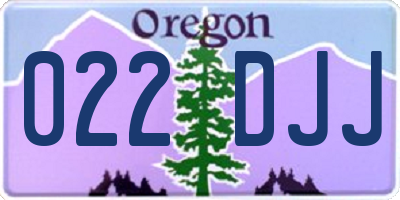 OR license plate 022DJJ