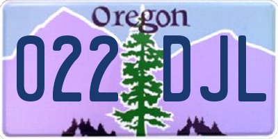 OR license plate 022DJL