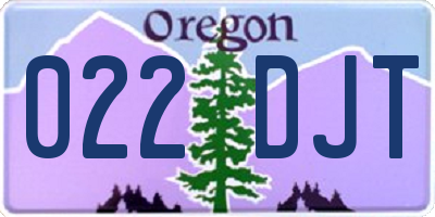 OR license plate 022DJT