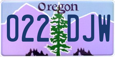 OR license plate 022DJW