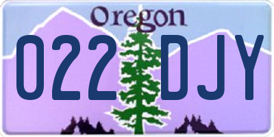 OR license plate 022DJY