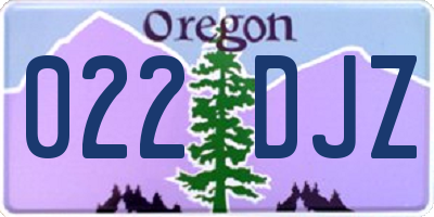 OR license plate 022DJZ