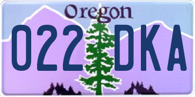 OR license plate 022DKA